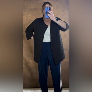 LOFT Brown Ribbed Open-Front Women's Cardigan